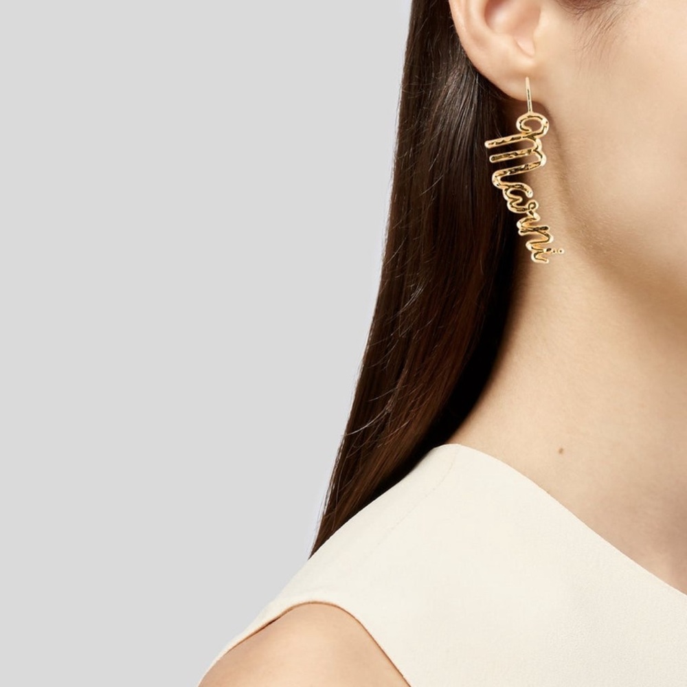 Marni Gold Script Earrings